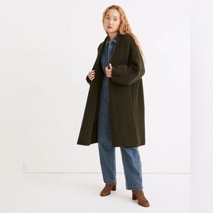 Madewell Glenridge Shawl Collar Sweater Coat Heather Pine Size Large